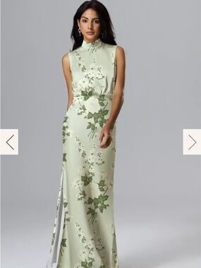 AW Maryjo Dress Mottled Moss Green